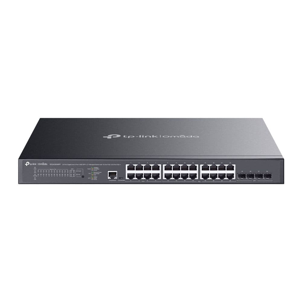 SG3428XMPP - Omada 24-Port Gigabit and 4-Port 10GE SFP+ L2+ Managed Switch with 16-Port PoE+ & 8-Port PoE++