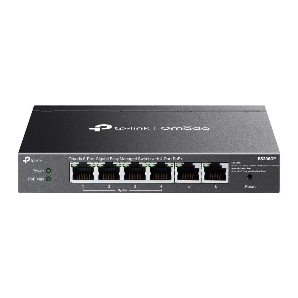 ES206GP - Omada 6-Port Gigabit Easy Managed Switch with 4-Port PoE+
