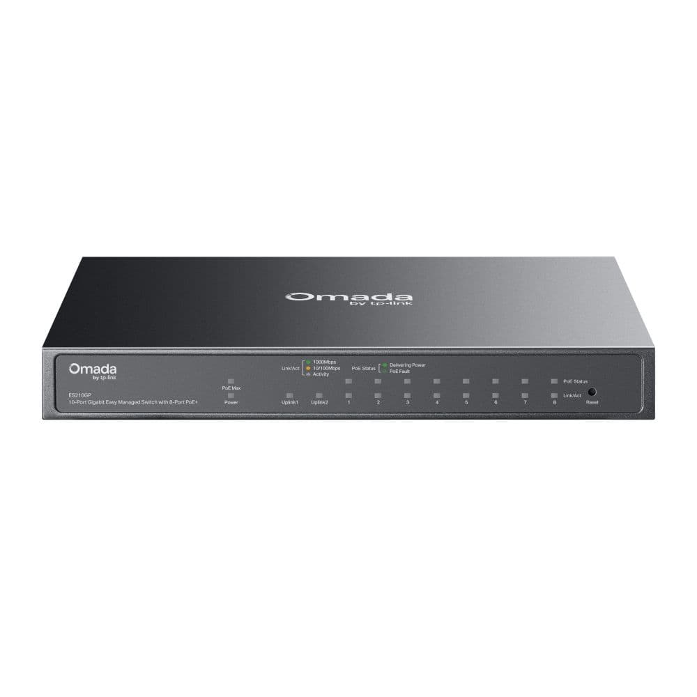 ES210GP - Omada 10-Port Gigabit Easy Managed Switch with 8-Port PoE+