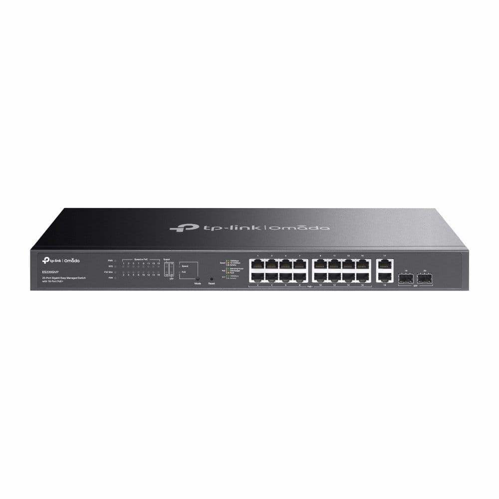 ES220GMP - Omada 20-Port Gigabit Easy Managed Switch with 16-Port PoE+